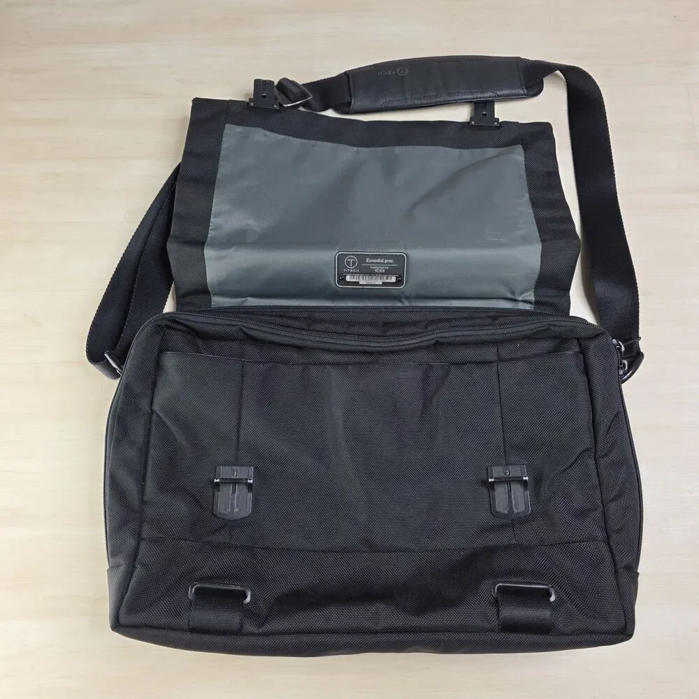 TUMI T-Tech Laptop Flap Brief Messenger Bag Briefcase Crossbody 058627D‎ Black